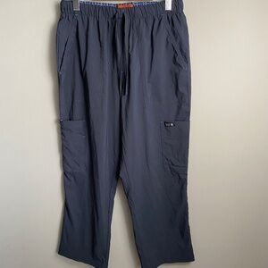 Koi Basics Women's Bluish-Gray Cargo Scrub‎ Pants Size Large Short Workwear
